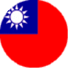 Drapeau Taiwan rouge et bleu avec soleil blanc